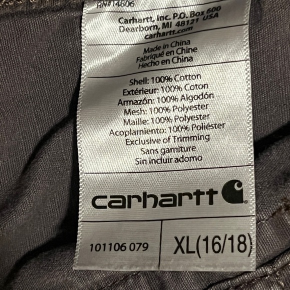 Carhartt El Paso Utility Jacket Hooded Field Coat Cinched Waist Grey- Size XL - Picture 12 of 12